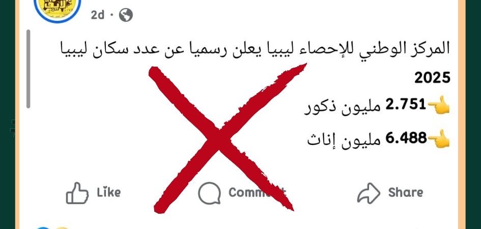 ادعاء زائف حول عدد سكان ليبيا لعام 2025 يجتاح مواقع التواصل الإجتماعي